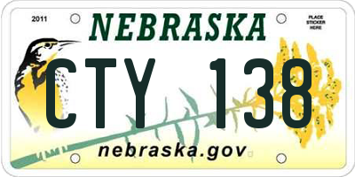 NE license plate CTY138