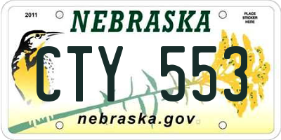 NE license plate CTY553