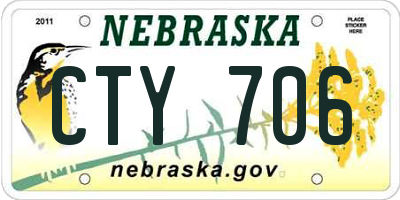 NE license plate CTY706