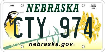NE license plate CTY974