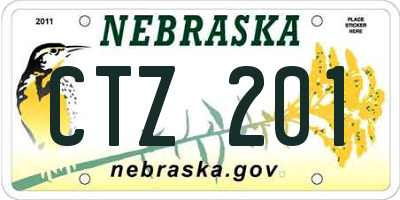 NE license plate CTZ201
