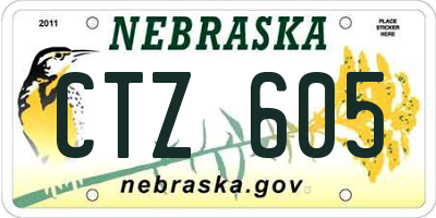 NE license plate CTZ605