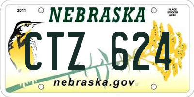 NE license plate CTZ624