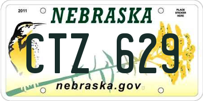 NE license plate CTZ629