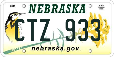 NE license plate CTZ933