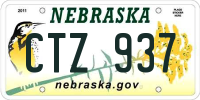NE license plate CTZ937
