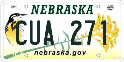 NE license plate CUA271