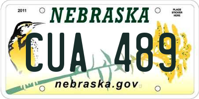 NE license plate CUA489