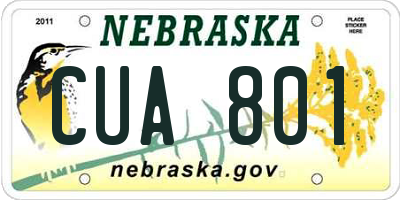 NE license plate CUA801
