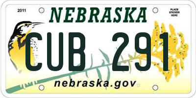 NE license plate CUB291
