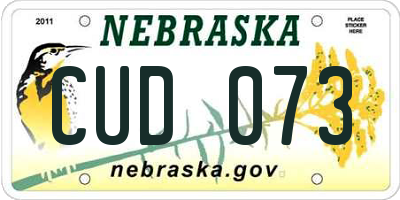 NE license plate CUD073