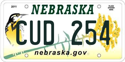 NE license plate CUD254