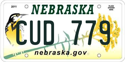 NE license plate CUD779