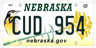 NE license plate CUD954