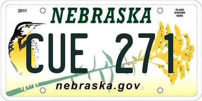 NE license plate CUE271