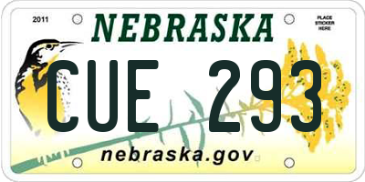 NE license plate CUE293