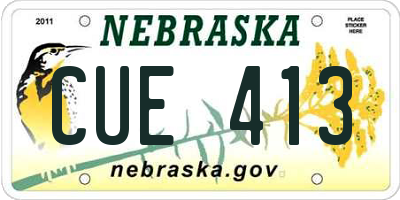 NE license plate CUE413