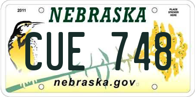 NE license plate CUE748