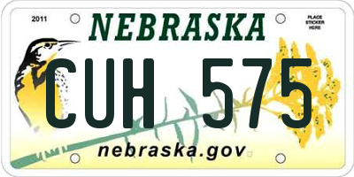 NE license plate CUH575