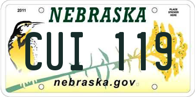 NE license plate CUI119