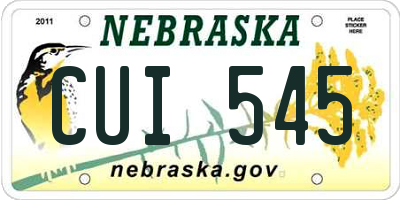 NE license plate CUI545