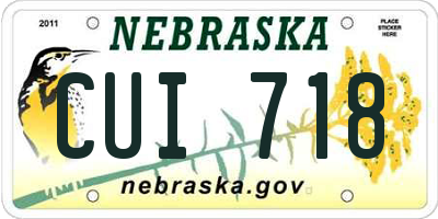 NE license plate CUI718
