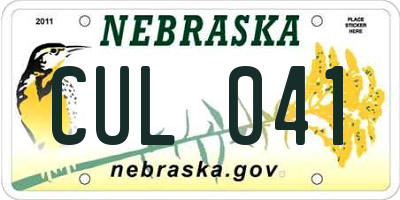 NE license plate CUL041