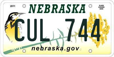 NE license plate CUL744
