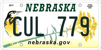 NE license plate CUL779
