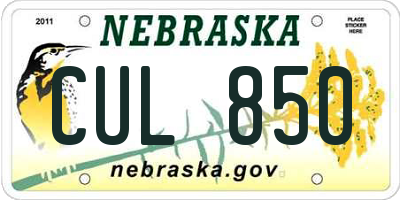 NE license plate CUL850