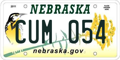 NE license plate CUM054