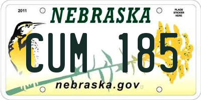 NE license plate CUM185