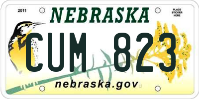 NE license plate CUM823