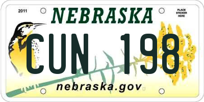 NE license plate CUN198