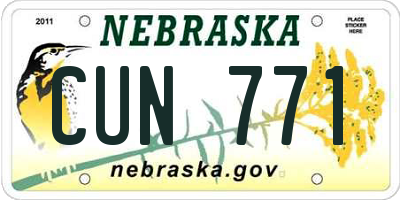 NE license plate CUN771