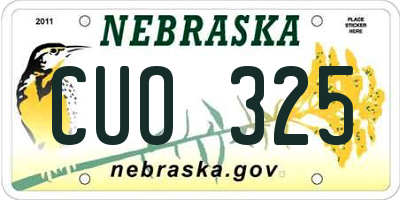 NE license plate CUO325