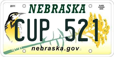NE license plate CUP521