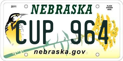 NE license plate CUP964
