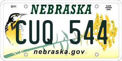 NE license plate CUQ544