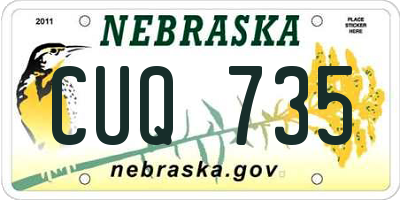 NE license plate CUQ735
