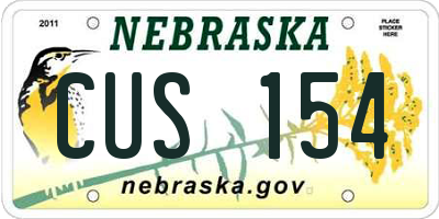 NE license plate CUS154