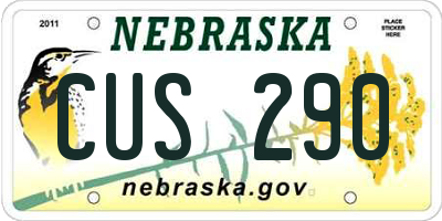 NE license plate CUS290