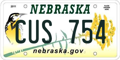 NE license plate CUS754