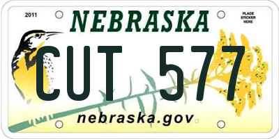 NE license plate CUT577