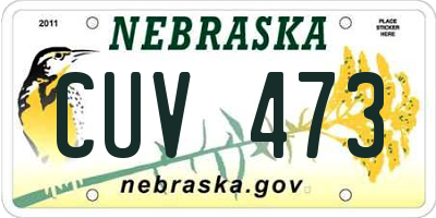 NE license plate CUV473