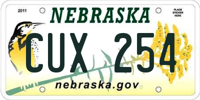 NE license plate CUX254