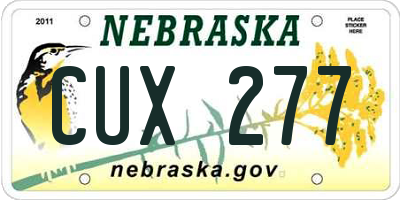 NE license plate CUX277