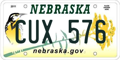 NE license plate CUX576