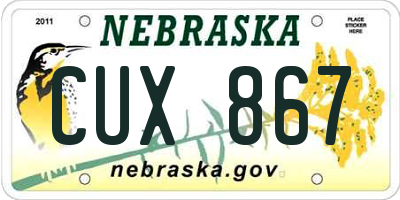 NE license plate CUX867