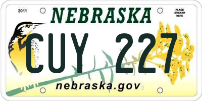NE license plate CUY227